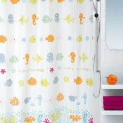 Rideau de douche Polyester HAPPY FISH 180x200cm Multicolor Spirella