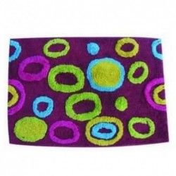 Tapis de bain Coton 40x60cm Motif Ronds Multicolor Violet MSV