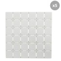 Juego de 5 figuras antideslizantes Goma QUADRO 13x13cm Blanco MSV