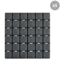 Juego de 5 figuras antideslizantes Goma QUADRO 13x13cm Gris MSV