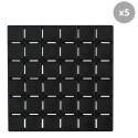 Set mit 5 rutschfesten Dusch- oder Badematten aus Kautschuk QUADRO 13x13cm Schwarz MSV