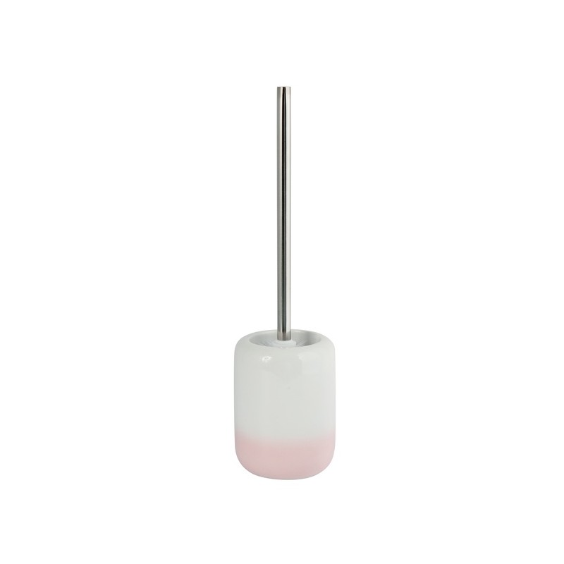 Escobillero con soporte cerámico AZÚCAR Rosa Pastel MSV
