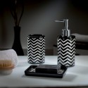 Porte savon Céramique WAVE Noir & Blanc Spirella