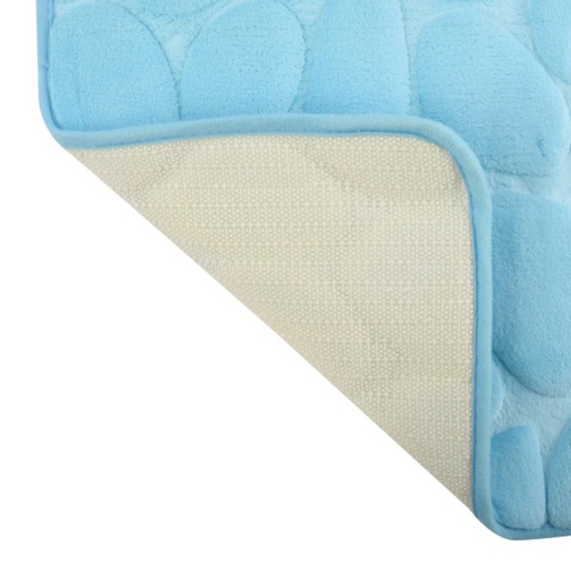 PEBBLE Alfombra de Baño Microfibra 40X60cm Azul Claro MSV
