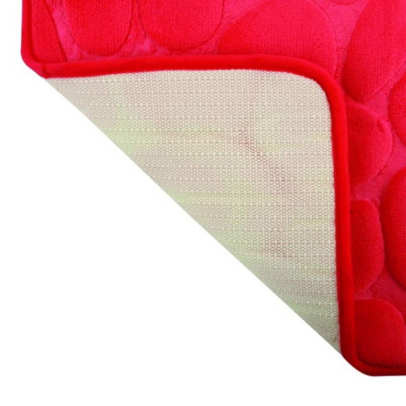 MSV Badematte PEBBLE Mikrofaser 50x80cm Rot