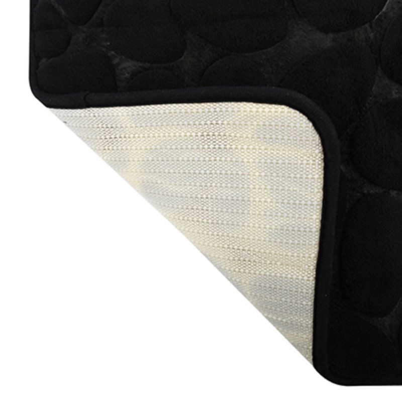 Tappetino da bagno PEBBLE in microfibra 40x60 cm Nero MSV
