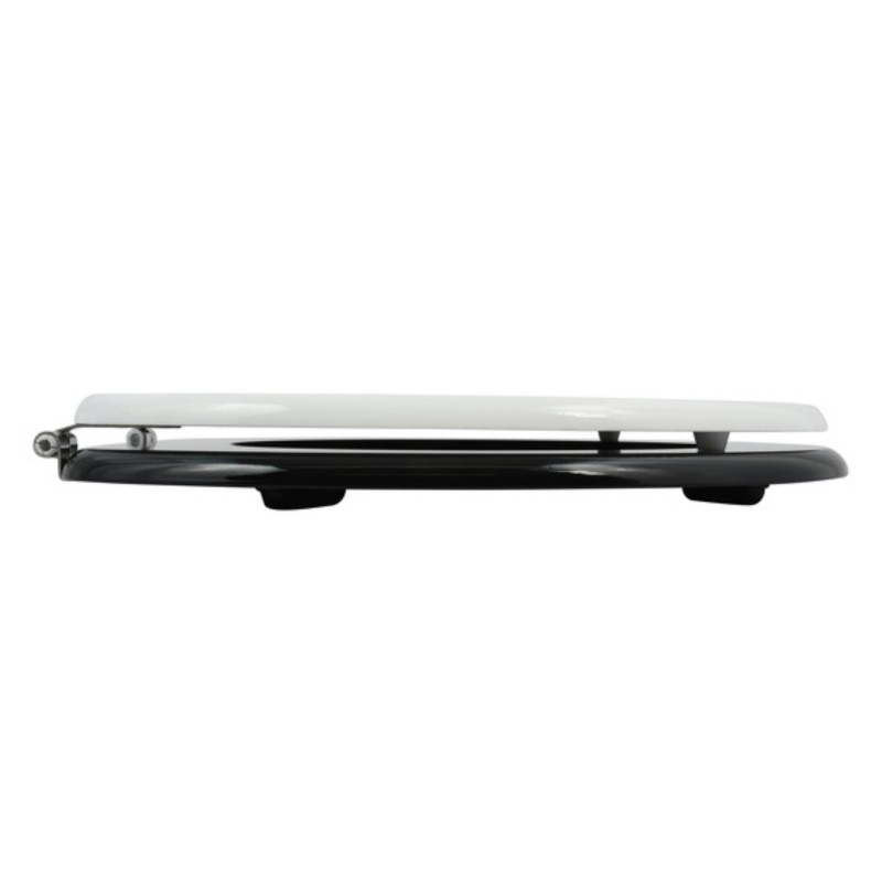 Sedile WC MDF Barber Grey & Black - Cerniere MSV in acciaio inox