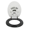 Sedile WC MDF Barber Grey & Black - Cerniere MSV in acciaio inox