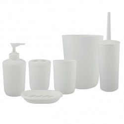 Set de accesorios de baño 6 piezas PP Blanco MSV