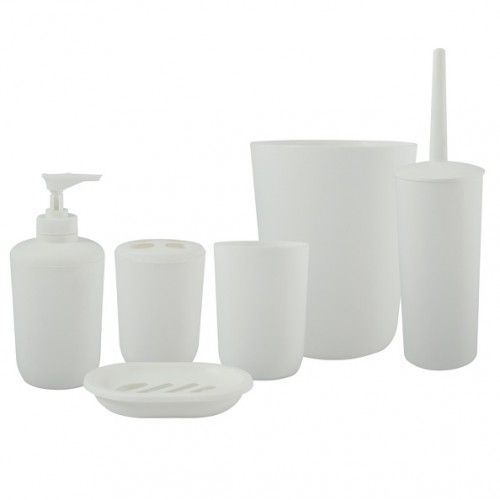 Set d'accessoires de salle de bain 6 pièces PP Blanc MSV