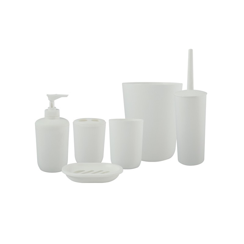 Set de accesorios de baño 6 piezas PP Blanco MSV