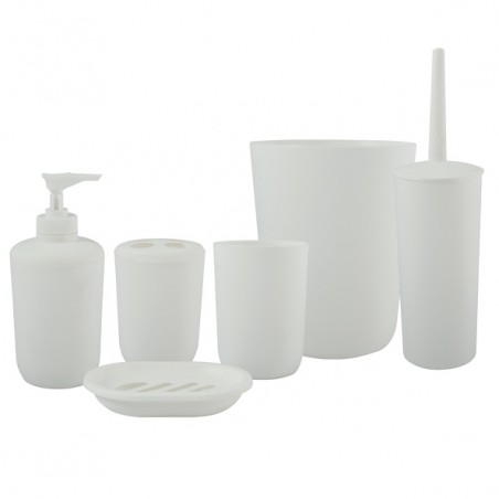Set de accesorios de baño 6 piezas PP Blanco MSV