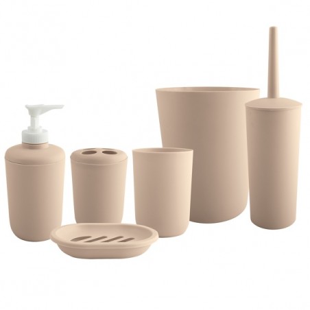 Set de accesorios de baño 6 piezas PP Beige MSV