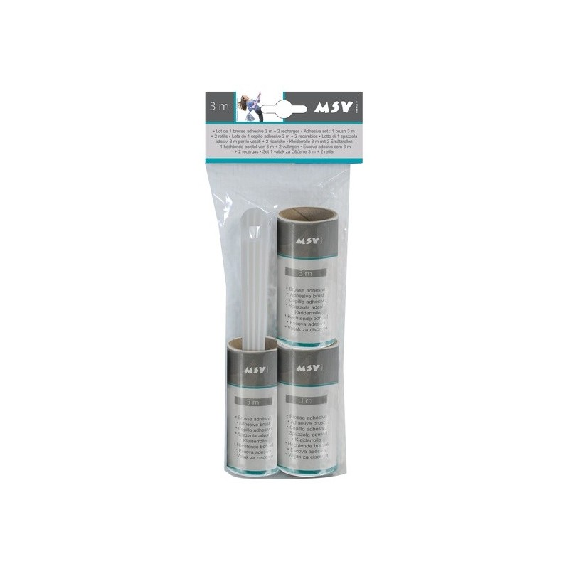 MSV Brosse rouleau adhesive à  vètement+ 2 Rechanges 5M