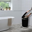 Panier à  linge 46L avec couvercle coussin Inox Noir MSV
