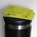 Panier à  linge 46L avec couvercle coussin Inox Noir MSV
