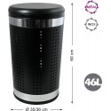 46L laundry basket with black stainless steel cushion cover MSV