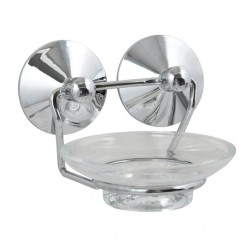 Porte Savon Rond Acier SUPER VENTOUSES Chromé MSV
