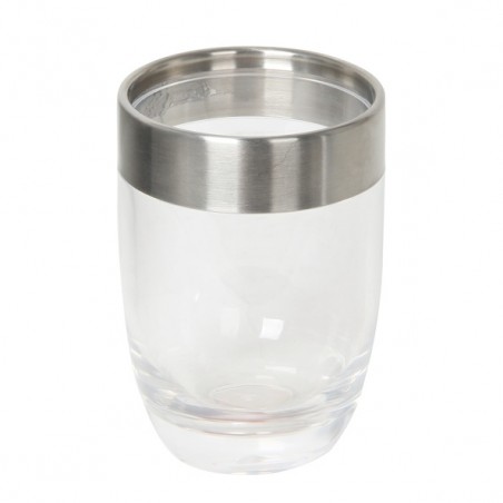 Vaso PS y Acero Inoxidable PAPEETE Transparente y Gris MSV