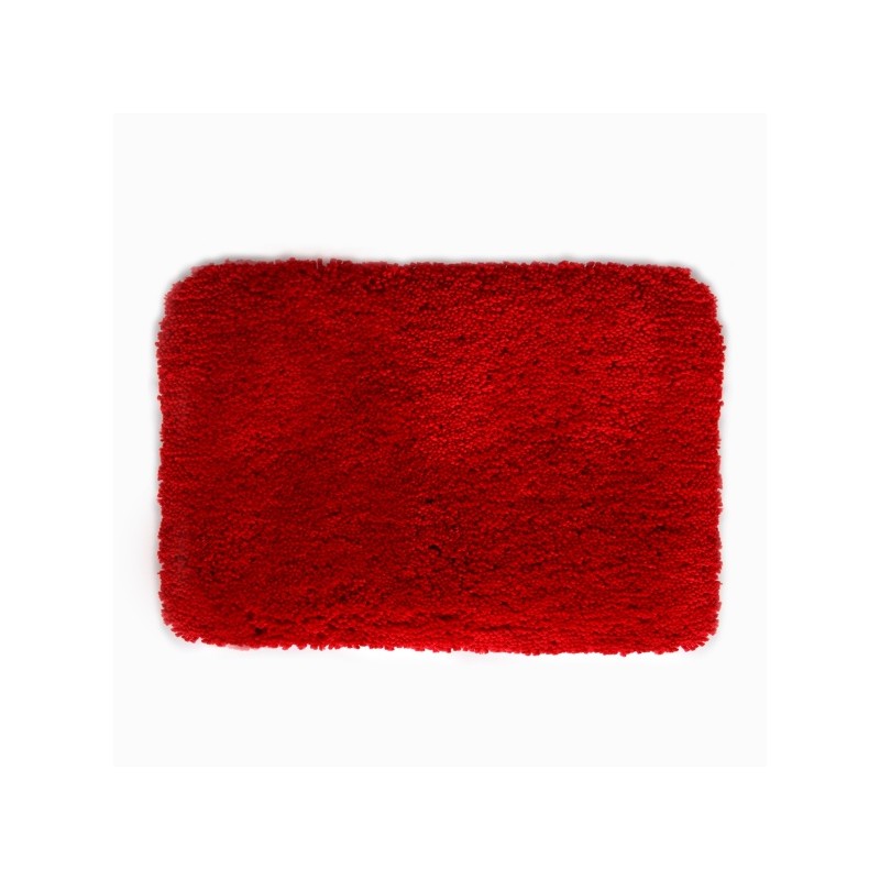 Highland Red Bath Mat - Red Shaggy Bathroom Rug - Spirella