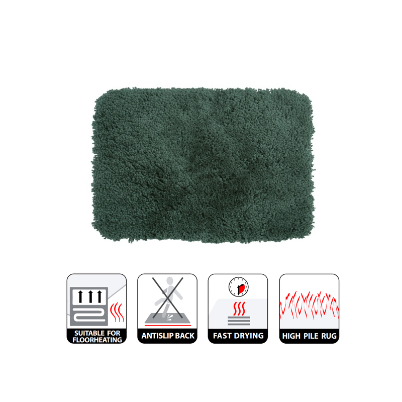 Tapis de bain Microfibre HIGHLAND 60x90cm Vert foncé Spirella