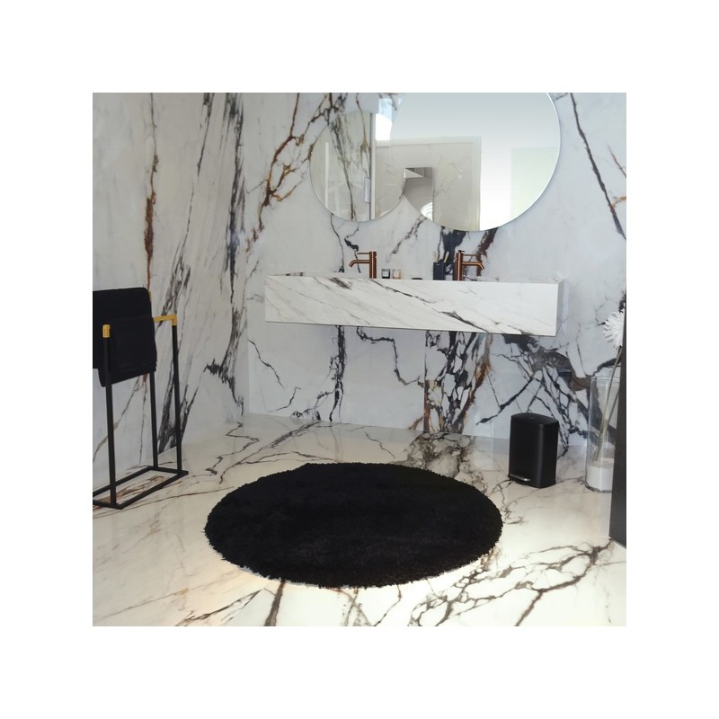 Tappetino da bagno in microfibra HIGHLAND ø60cm Nero Spirella