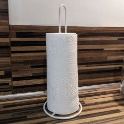White Steel Towel Roll Holder MSV