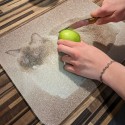 Planche à  découper et dessous de plat en verre motif Chat MSV