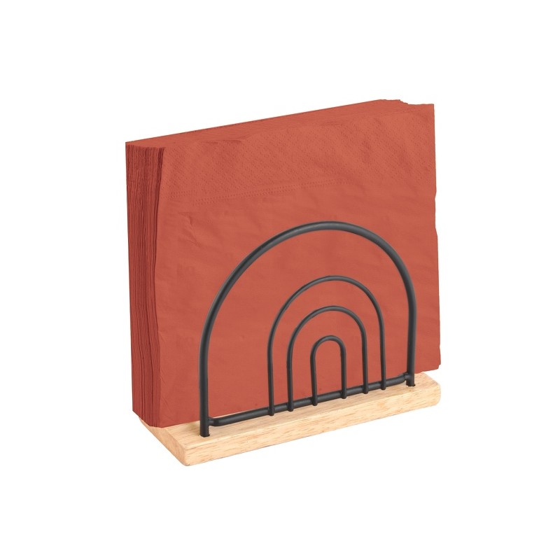Porte serviettes de tables Design industriel Bois & Acier ELIE Noir mat MSV