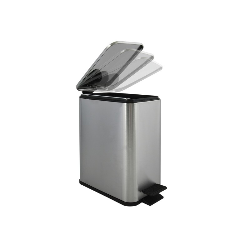 Papelera con pedal ERIK 5L de acero Metalizado Spirella