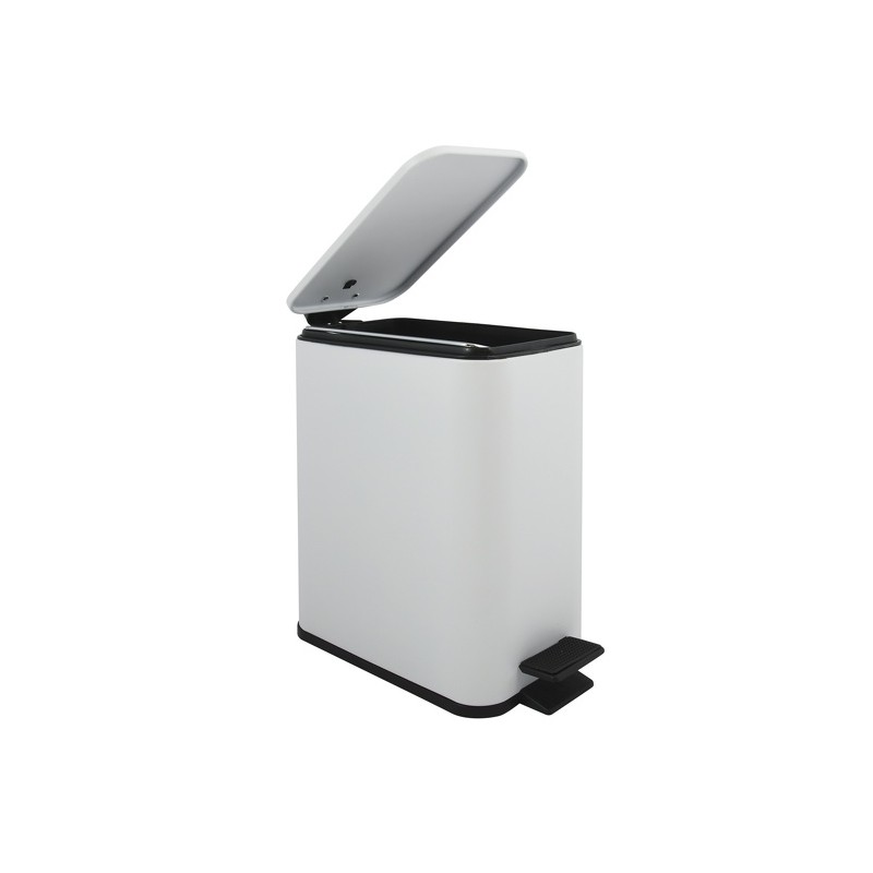 Papelera con pedal Acero ERIK 5L Blanco mate Spirella