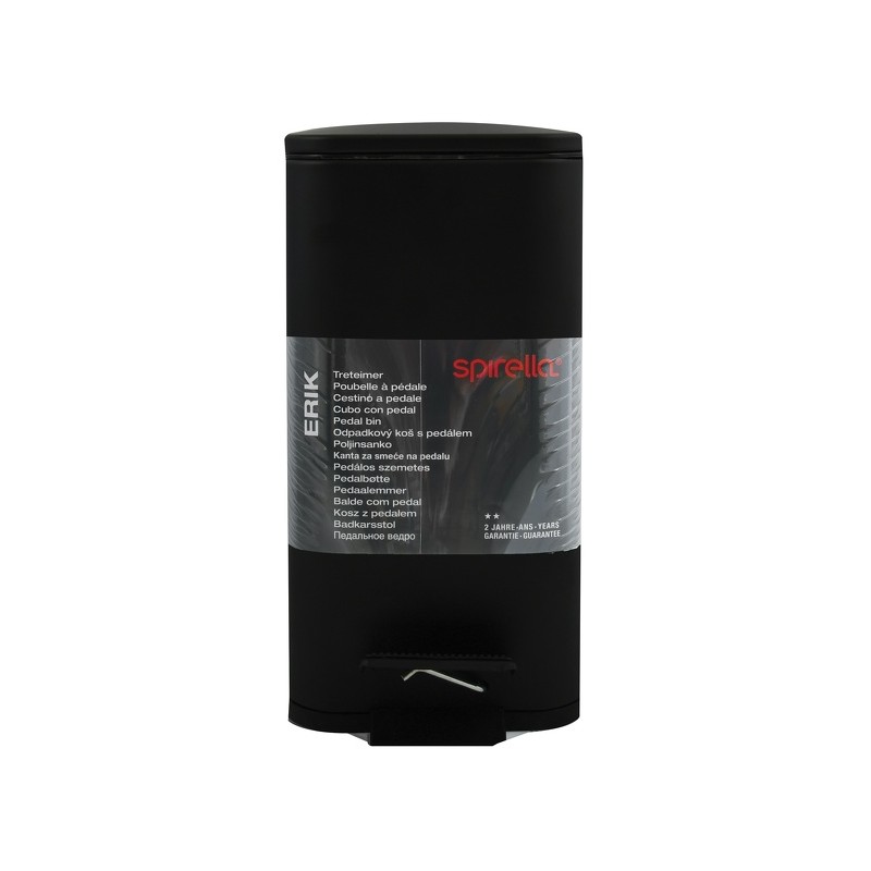 Poubelle à  pédale Acier ERIK 5L Noir mat Spirella