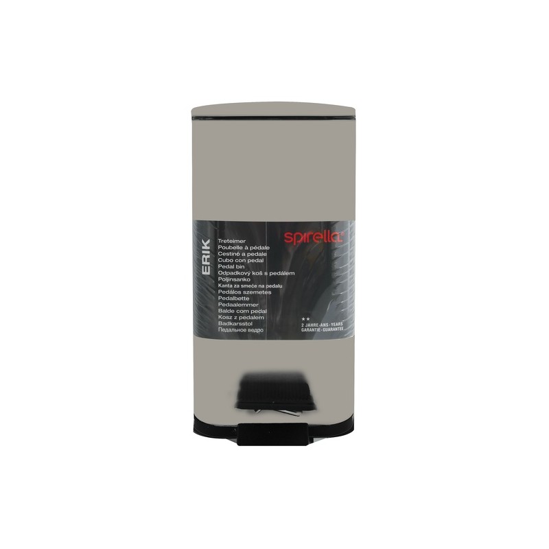 Poubelle à  pédale Inox ERIK 5L Taupe mat Spirella