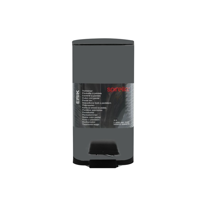 Poubelle à  pédale Inox ERIK 5L Gris mat Spirella