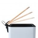 Papelera con pedal Acero y Bambú ERIK 5L Blanco mate Spirella