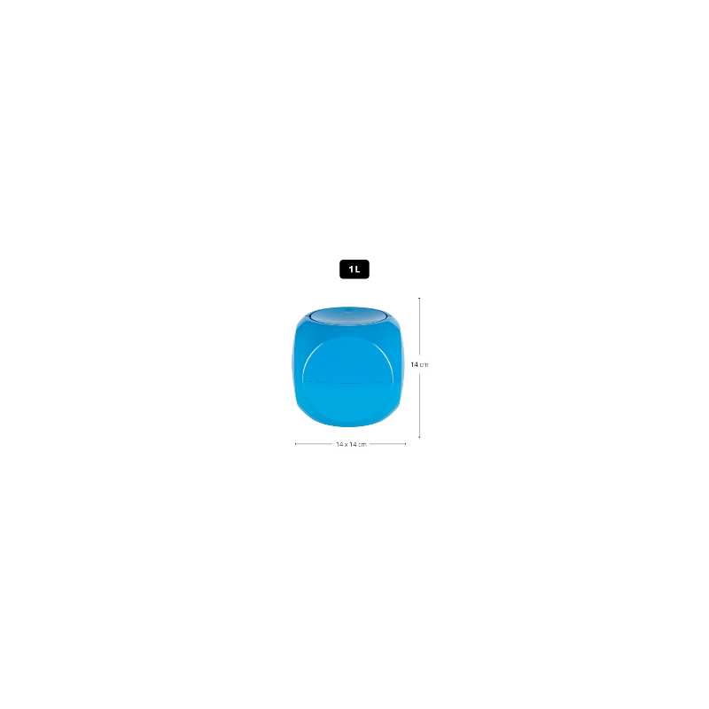 Spirella Schwingdeckeleimer PP WÜRFEL 1L Blau