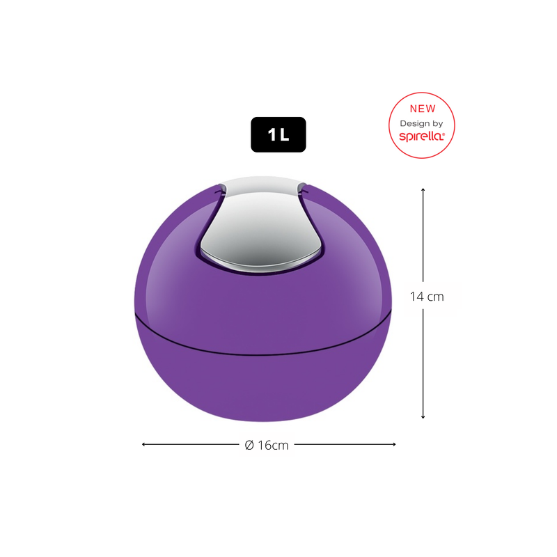 Rocking bin PP BOWL 1L Violet Spirella