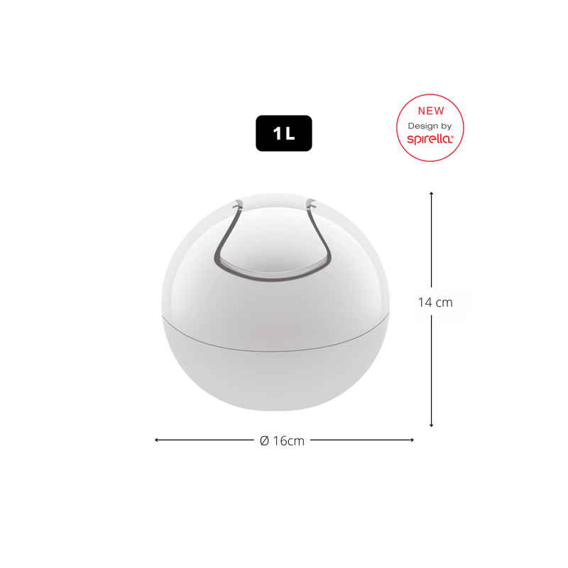Spirella Schwingdeckeleimer PP SCHÜSSEL 1L Plain Weiß