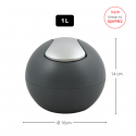 Rocking bin BOWL MAT 1L Gray Spirella