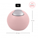 Papelera con tapa basculante PS BOWL matT 1L Rosa Spirella
