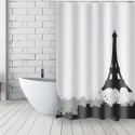 Cortina de ducha francesa Poliéster 180x200cm TOITS PARISIENS Blanco y negro MSV