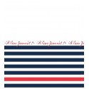 Rideau de douche Français Polyester 180x200cm JEANNOT Bleu, Blanc & Rouge MSV