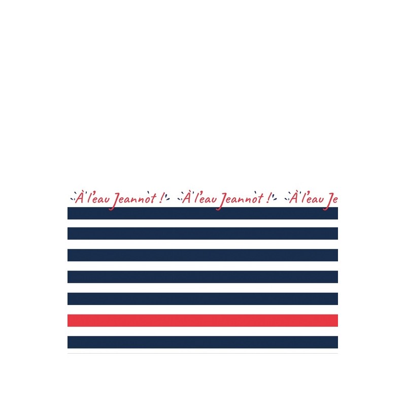 French Polyester Shower curtain 180x200cm JEANNOT Blue, White & Red MSV