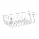 MSV Lot de 2 paniers de rangement sous étagère 38x26x14cm en Acier Chromé