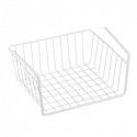 MSV Lot de 2 paniers de rangement sous étagère 30x25,5x14cm en Acier Blanc Mat