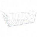 MSV Lot de 2 paniers de rangement sous étagère 38,5x25,5x14cm en Acier Blanc Mat