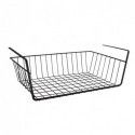 Juego de 2 cestas de almacenamiento bajo estante 38,5x25,5x14cm en acero negro mate MSV