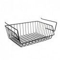 MSV Lot de 2 paniers de rangement sous étagère 40x27x17,5cm en Acier Noir Mat