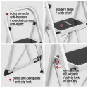 Taburete con escalón de acero antideslizante y plegable de 3 escalones Máx. 150 kg (46 x 71 x 105 cm) MSV