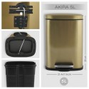Poubelle à  pédale Acier AKIRA 5L Or Brossé Spirella